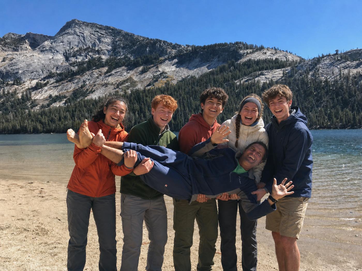 An alpine lake on an adventure trip